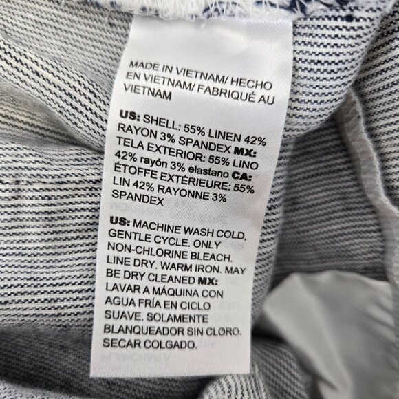 Chico's Linen Blend Striped Wide Leg Pants Size Chico's 1.5/Medium - Picture 6 of 6